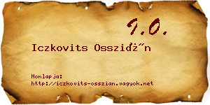 Iczkovits Osszián névjegykártya